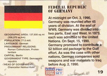 1991 Pro Set Desert Storm #19 Federal Republic of Germany Back