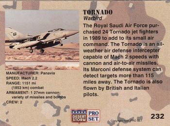 1991 Pro Set Desert Storm #232 Tornado Back