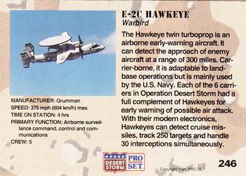 1991 Pro Set Desert Storm #246 E-2C Hawkeye Back