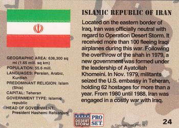 1991 Pro Set Desert Storm #24 Islamic Republic of Iran Back