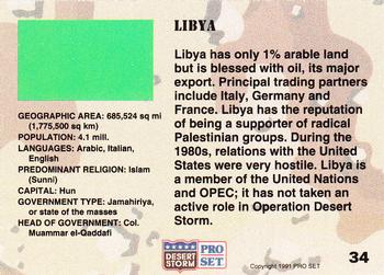 1991 Pro Set Desert Storm #34 Libya Back