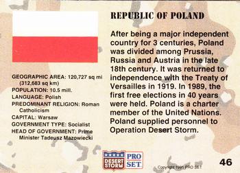 1991 Pro Set Desert Storm #46 Republic of Poland Back