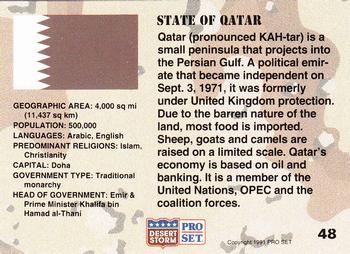 1991 Pro Set Desert Storm #48 State of Qatar Back
