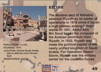 1991 Pro Set Desert Storm #49 Riyadh Back