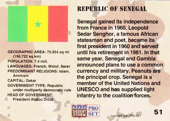 1991 Pro Set Desert Storm #51 Republic of Senegal Back