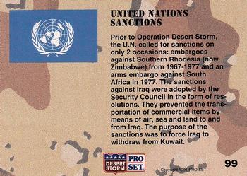 1991 Pro Set Desert Storm #99 United Nations Sanctions Back