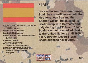 1991 Pro Set Desert Storm #55 Spain Back