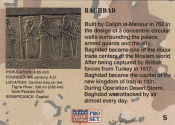 1991 Pro Set Desert Storm #5 Baghdad Back