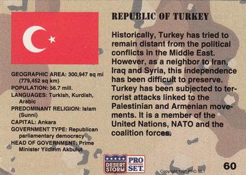 1991 Pro Set Desert Storm #60 Republic of Turkey Back