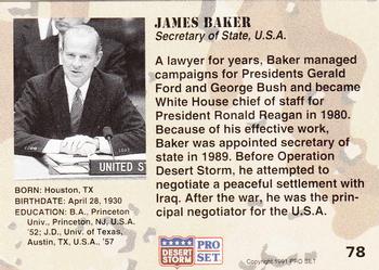 1991 Pro Set Desert Storm #78 James Baker Back