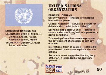 1991 Pro Set Desert Storm #97 United Nations Organization Back