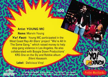 1991 Pro Set Yo! MTV Raps #100 Young MC Back