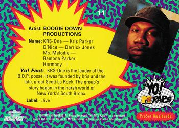 1991 Pro Set Yo! MTV Raps #11 Boogie Down Productions Back
