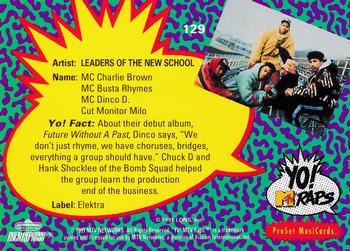 1991 Pro Set Yo! MTV Raps #129 Leaders of the New School Back