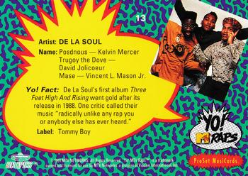1991 Pro Set Yo! MTV Raps #13 De La Soul Back