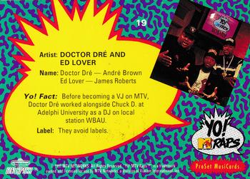 1991 Pro Set Yo! MTV Raps #19 Doctor Dré and Ed Lover Back