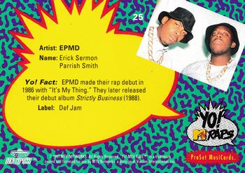 1991 Pro Set Yo! MTV Raps #25 EPMD Back