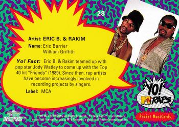 1991 Pro Set Yo! MTV Raps #28 Eric B. & Rakim Back