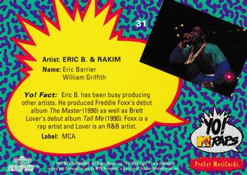 1991 Pro Set Yo! MTV Raps #31 Eric B. & Rakim Back