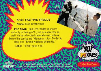 1991 Pro Set Yo! MTV Raps #35 Fab Five Freddy Back