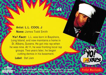 1991 Pro Set Yo! MTV Raps #44 L.L. Cool J Back