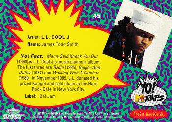 1991 Pro Set Yo! MTV Raps #45 L.L. Cool J Back