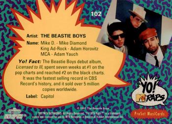 1991 Pro Set Yo! MTV Raps #102 The Beastie Boys Back