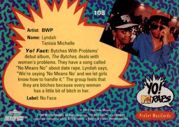 1991 Pro Set Yo! MTV Raps #108 BWP Back
