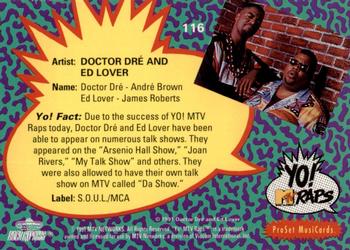 1991 Pro Set Yo! MTV Raps #116 Ed Lover and Doctor Dré Back