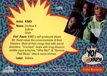1991 Pro Set Yo! MTV Raps #125 KMD Back