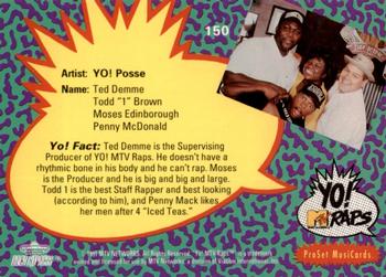 1991 Pro Set Yo! MTV Raps #150 YO! Posse Back