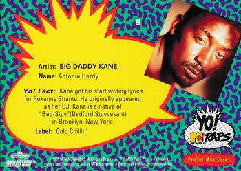 1991 Pro Set Yo! MTV Raps #5 Big Daddy Kane Back