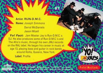 1991 Pro Set Yo! MTV Raps #67 Run-D.M.C. Back