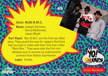 1991 Pro Set Yo! MTV Raps #69 Run-D.M.C. Back