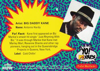 1991 Pro Set Yo! MTV Raps #6 Big Daddy Kane Back