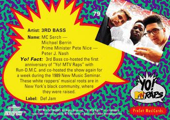 1991 Pro Set Yo! MTV Raps #79 3rd Bass Back