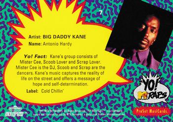 1991 Pro Set Yo! MTV Raps #7 Big Daddy Kane Back
