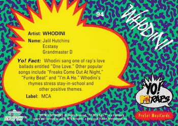 1991 Pro Set Yo! MTV Raps #94 Whodini Back