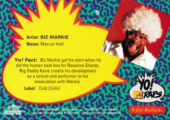 1991 Pro Set Yo! MTV Raps #9 Biz Markie Back