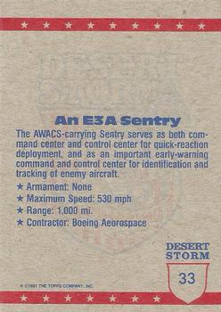 1991 Topps Desert Storm #33 The Sentry - An E3A Back