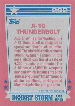 1991 Topps Desert Storm #202 A-10 Thunderbolt Back