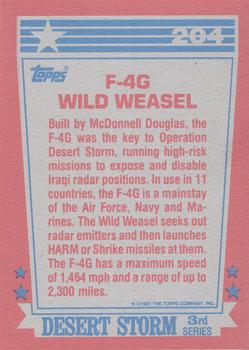 1991 Topps Desert Storm #204 F-4G Wild Weasel Back