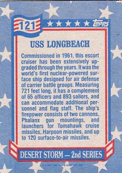 1991 Topps Desert Storm #121 USS Longbeach Back