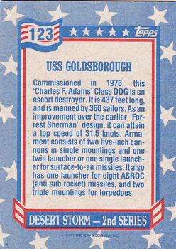 1991 Topps Desert Storm #123 USS Goldsborough Back
