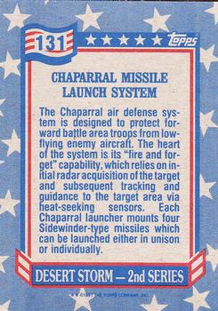 1991 Topps Desert Storm #131 Chaparral Missile Launch System Back