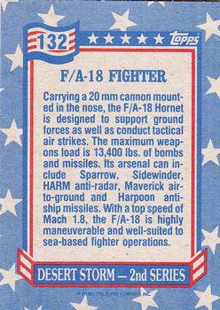 1991 Topps Desert Storm #132 F/A-18 Fighter Back