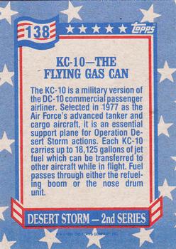 1991 Topps Desert Storm #138 KC-10 - The Flying Gas Can Back