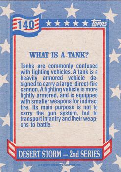 1991 Topps Desert Storm #140 What Is a Tank? Back