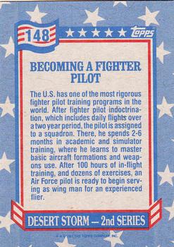 1991 Topps Desert Storm #148 Becoming a Fighter Pilot Back