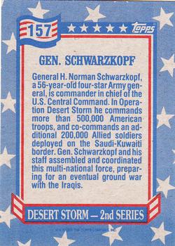 1991 Topps Desert Storm #157 Gen. Schwarzkopf Back